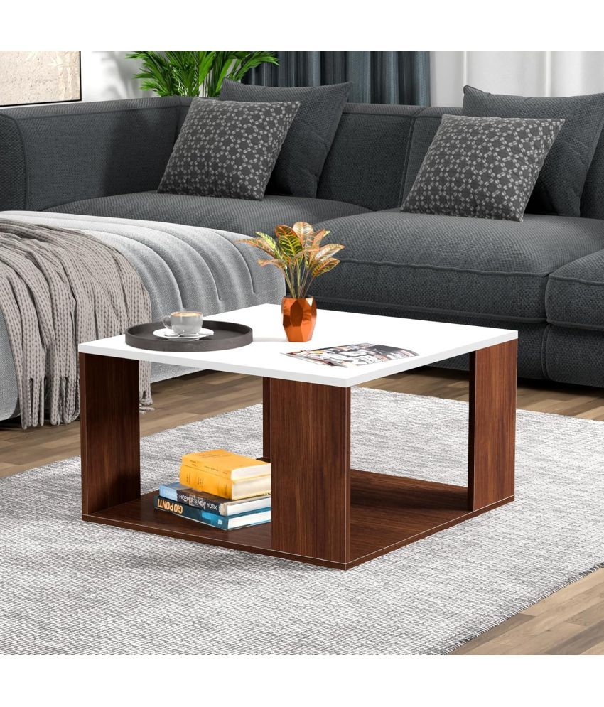     			Square Engineered Wood Coffee Table-End & Sofa Side Tea Table,Centre Table with Space Saving Portable with Storage for Living Room, Indoor & Outdoor (Multi)