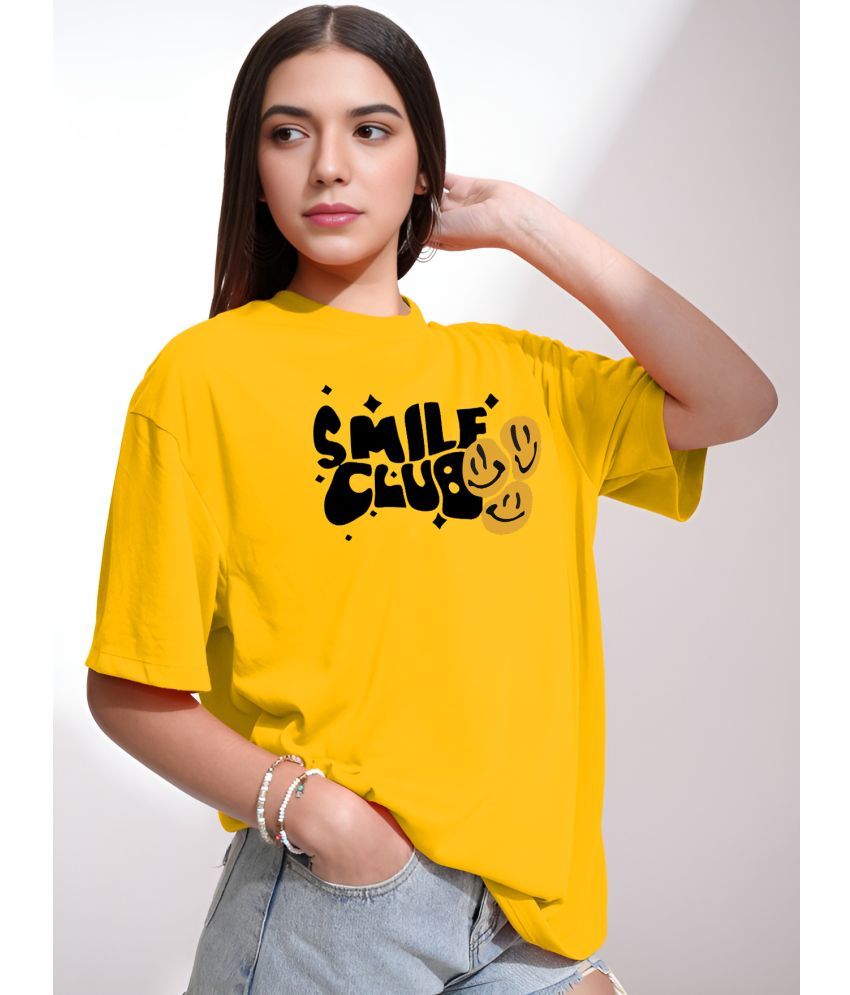     			TQH Yellow Cotton Blend Tees - Single