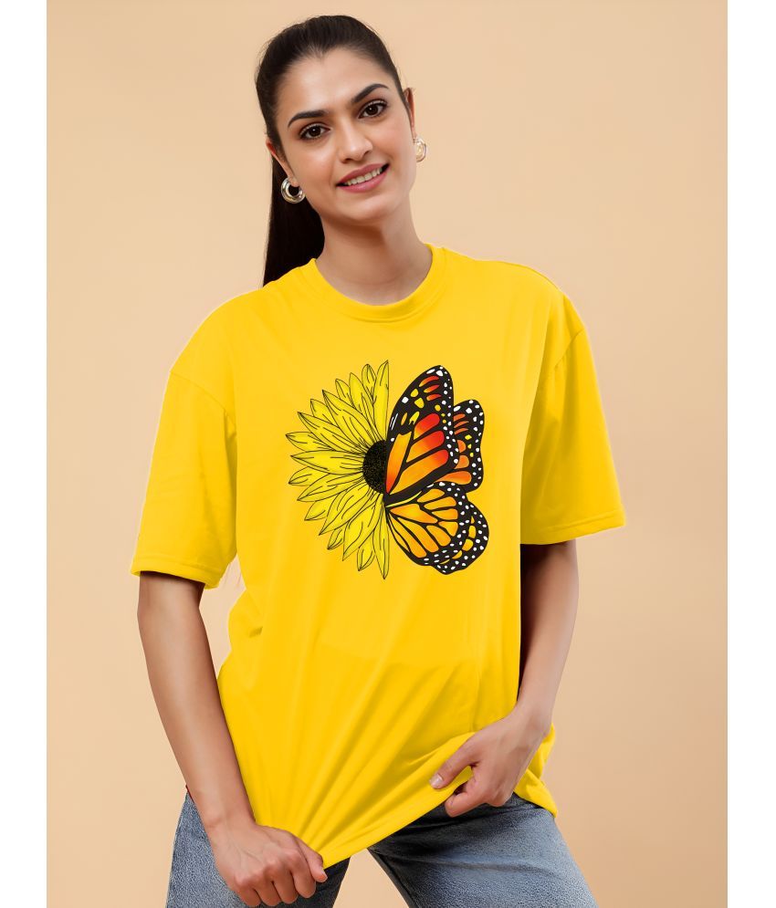     			TQH Yellow Cotton Blend Tees - Single