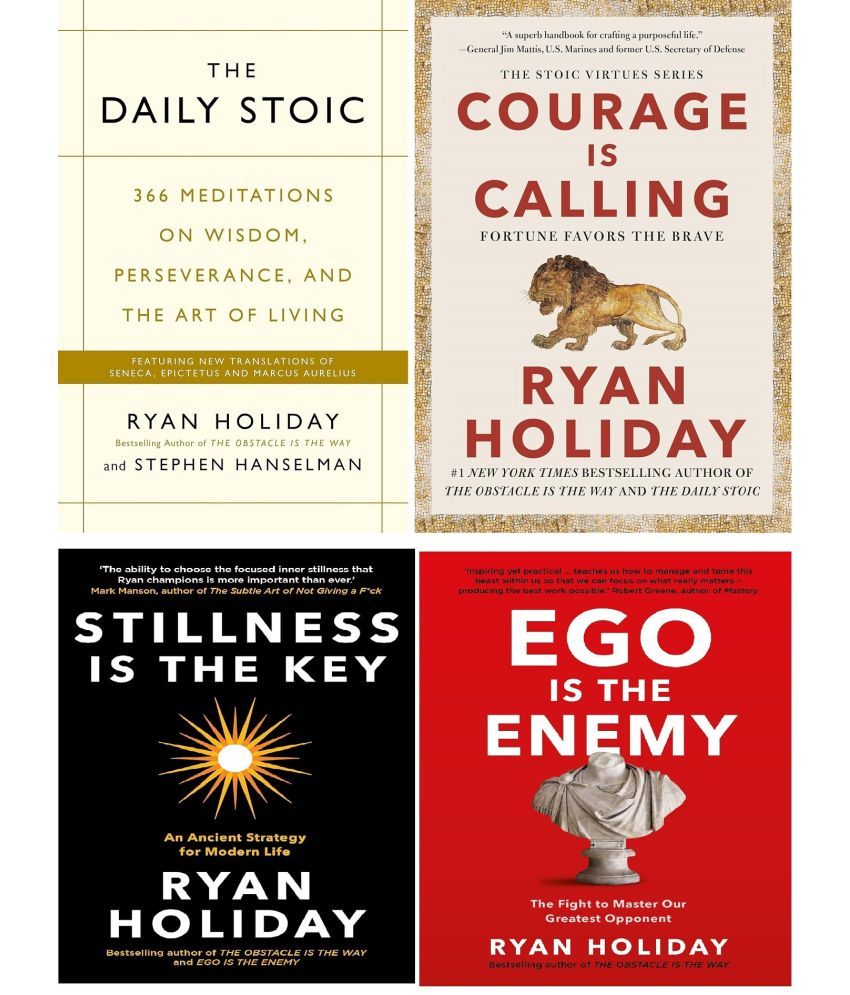     			4 Books Set: Daily Stoic,Courage Is Calling,Stillness Is The Key,Ego Is Enemy