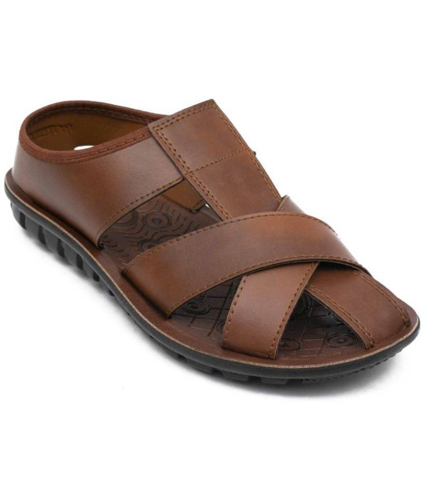     			ASIAN Tan Men's Leather Slipper