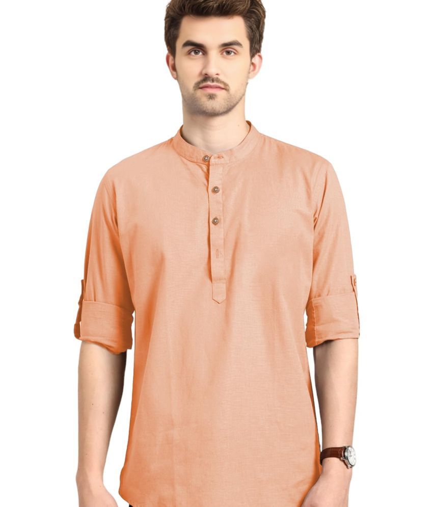     			Vida Loca Orange Cotton Men's Shirt Style Kurta ( Pack of 1 )