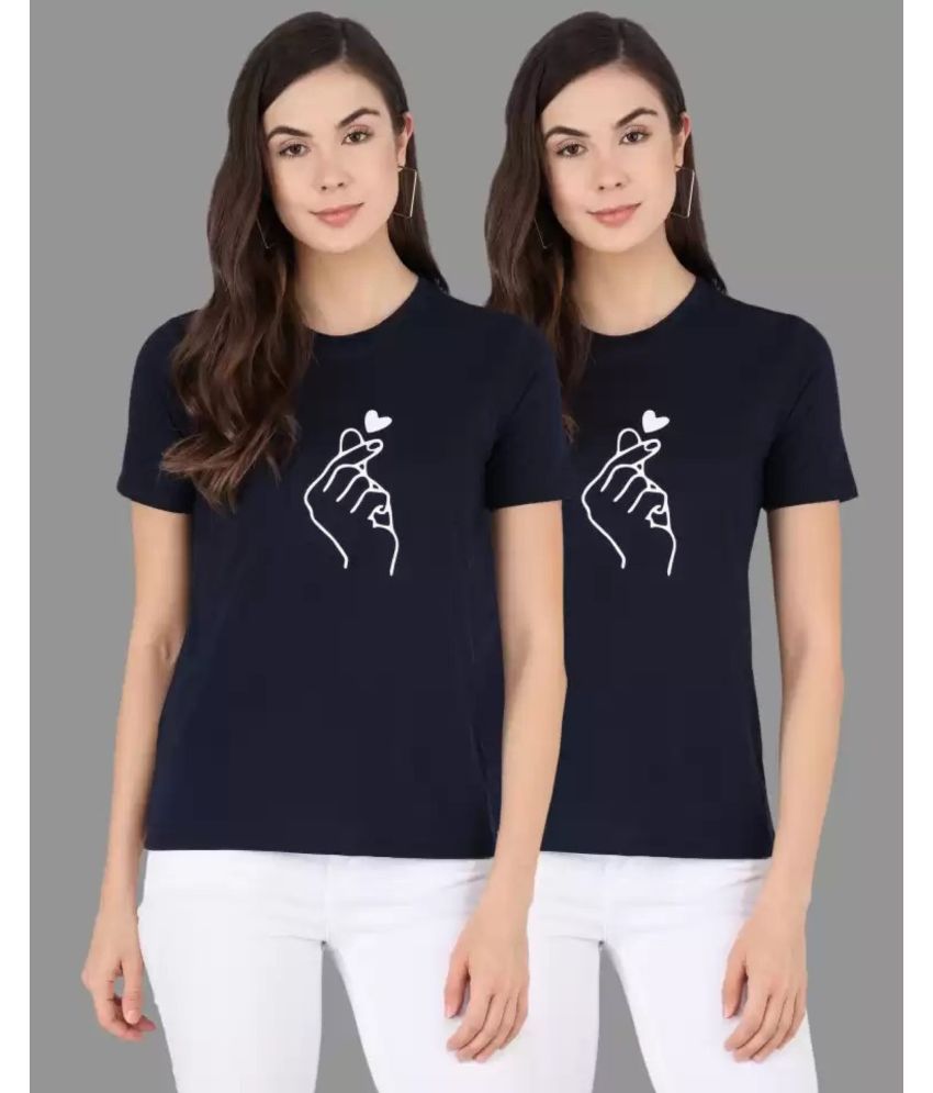     			Kashian Pack of 2 Cotton Blend Women's T-Shirt ( Blue )