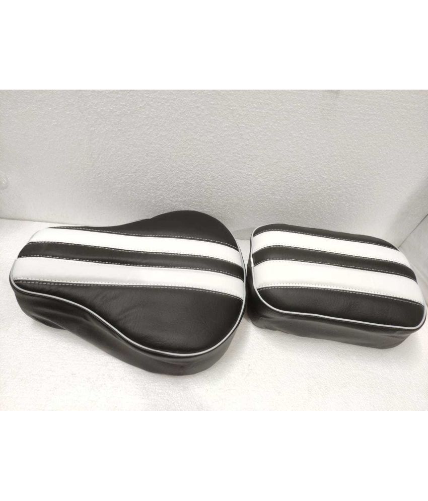     			Classic Seat Cover Black & White Front & Rear For Royal Enfield Classic Single Bike Seat Cover For Royal Enfield Classic, Classic 350, Classic 500, Classic Chrome ()