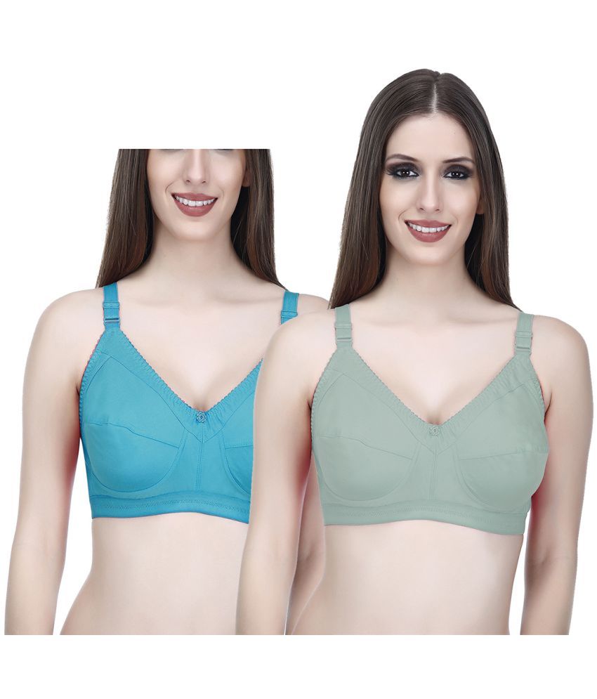     			Elina Pack of 2 Cotton Non Padded Minimizer Bra For Women ( Multicolor )