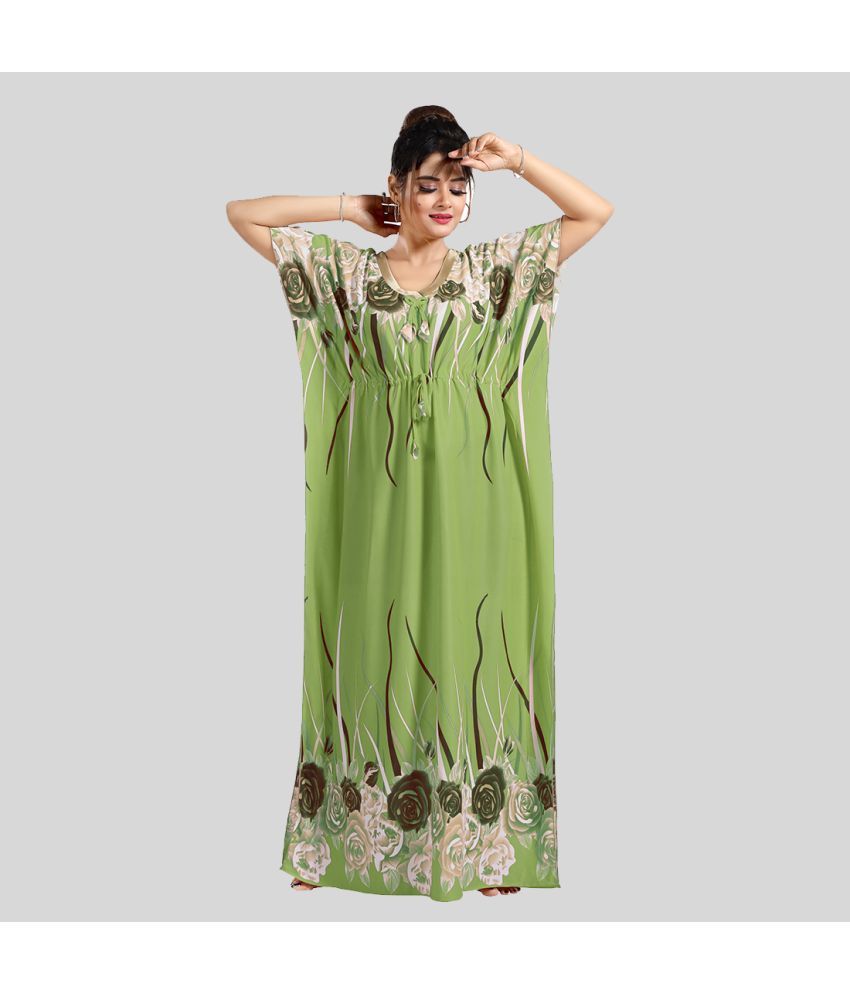     			Gutthi Green Satin Women's Nightwear Nighty & Night Gowns ( Pack of 1 )