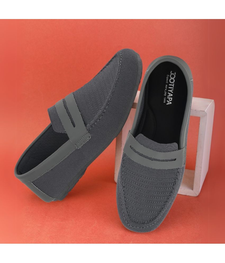     			Jootiyapa Grey Mesh Sneakers for Men Grey Men's Slip-on Shoes