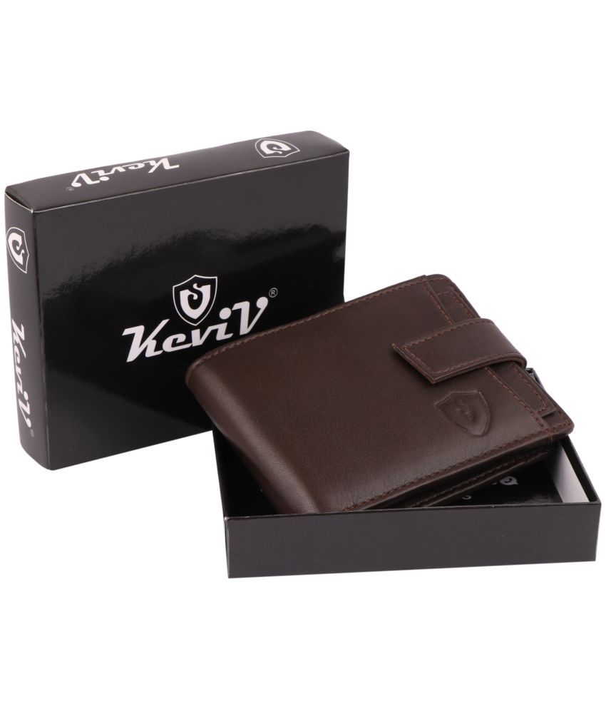     			Keviv Leather,PU Solid Men's Two Fold Wallet,Regular Wallet With 9 Slots For Card ( Brown , Pack of 1 )