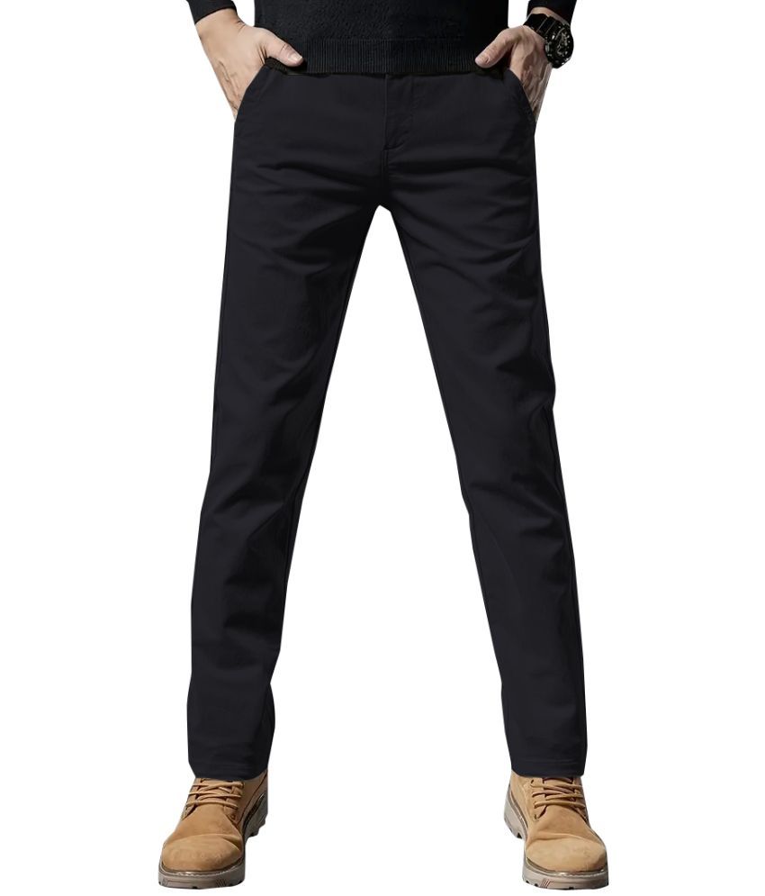     			Shelony Regular Flat Men's Chinos - Black ( Pack of 1 )