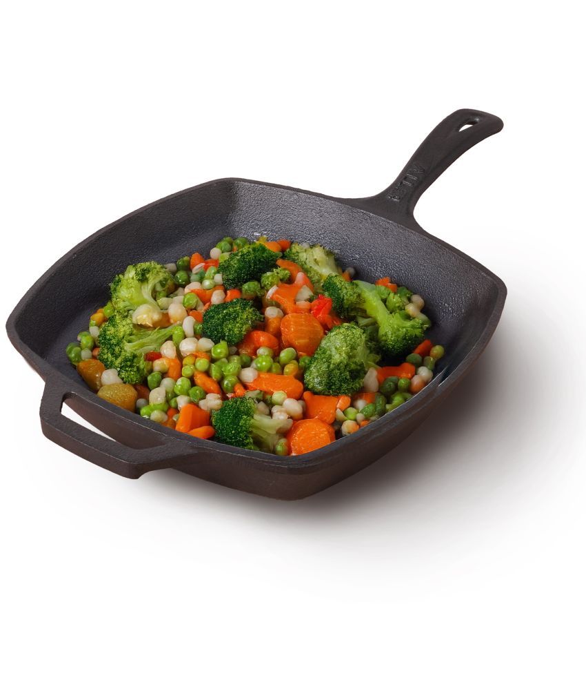     			The Indus Valley Non Coated Cast Iron Fry Pan Induction Bottom without Lid mm Thickness 26 cm Diameter 1.7 Ltr