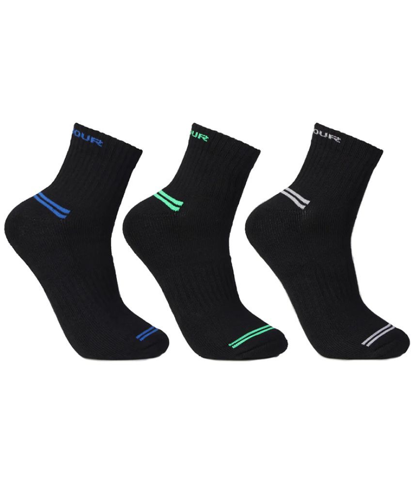     			Bonjour Retail Pack of 3 Men's Cotton Blend Ankle Length Socks ( Multicolor )