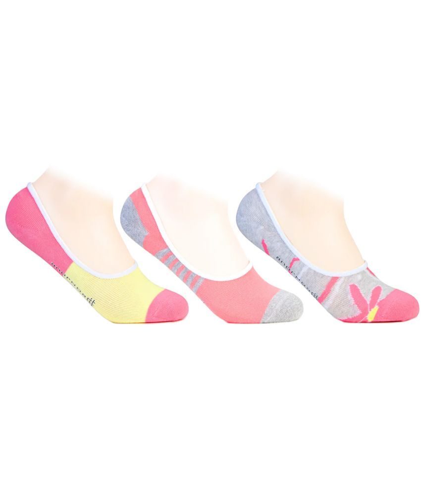     			Bonjour Retail Pack of 3 Women's Cotton Blend No Show Socks ( Multicolor )