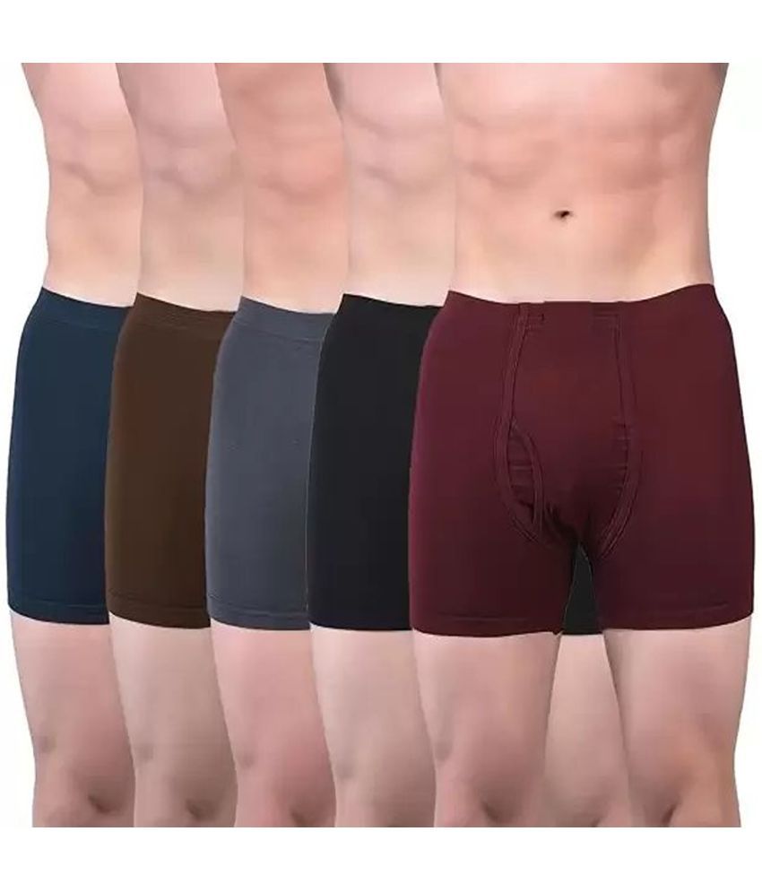     			CAVENDRES Pack of 5 Cotton Blend Trunks For Men's ( Multicolor )