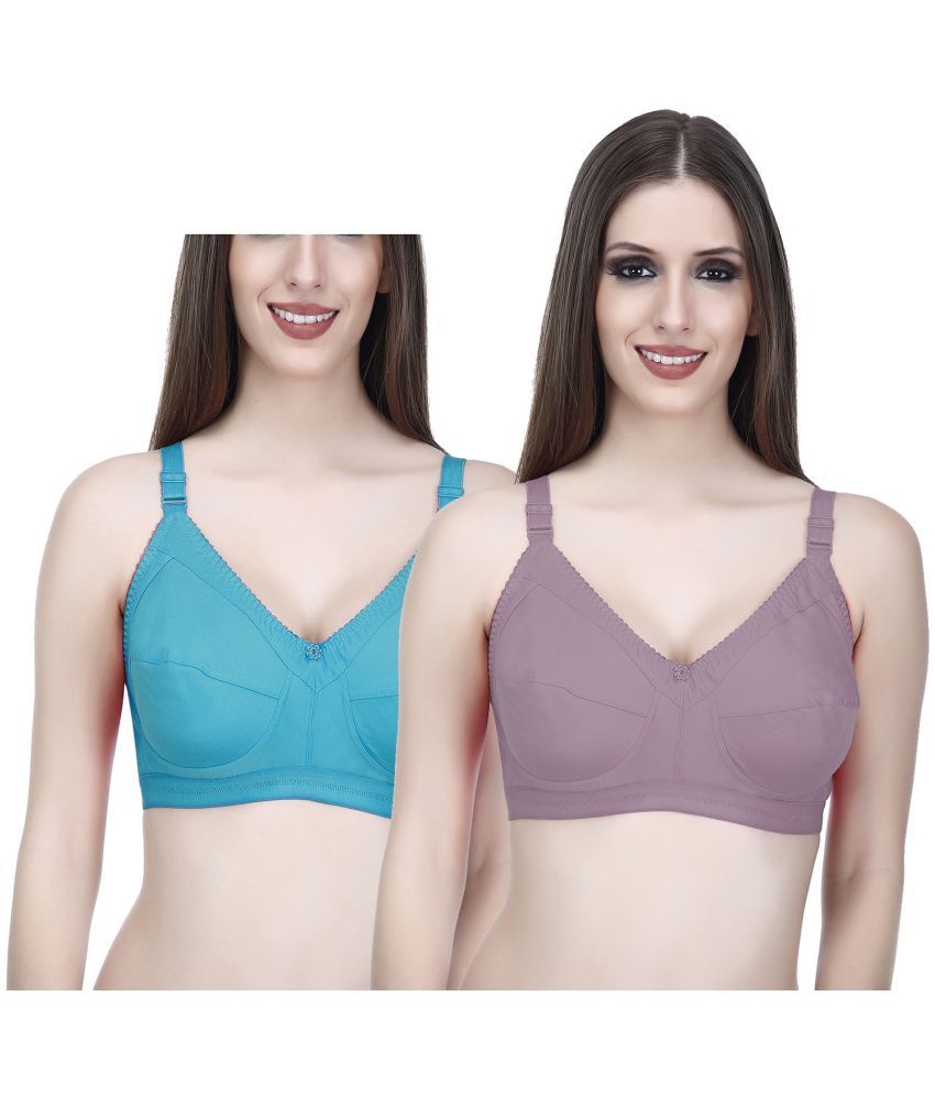     			Elina Pack of 2 Cotton Non Padded Minimizer Bra For Women ( Multicolor )