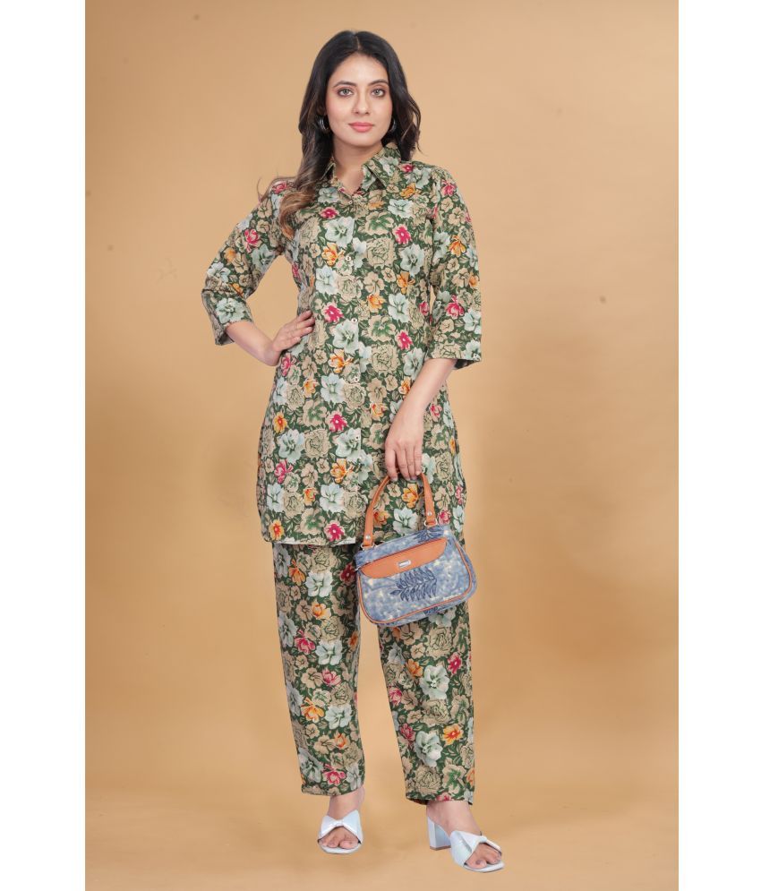     			VANVAAM Women Kurta Trouser Co-Ord Set ( Pack of 1 , Green )