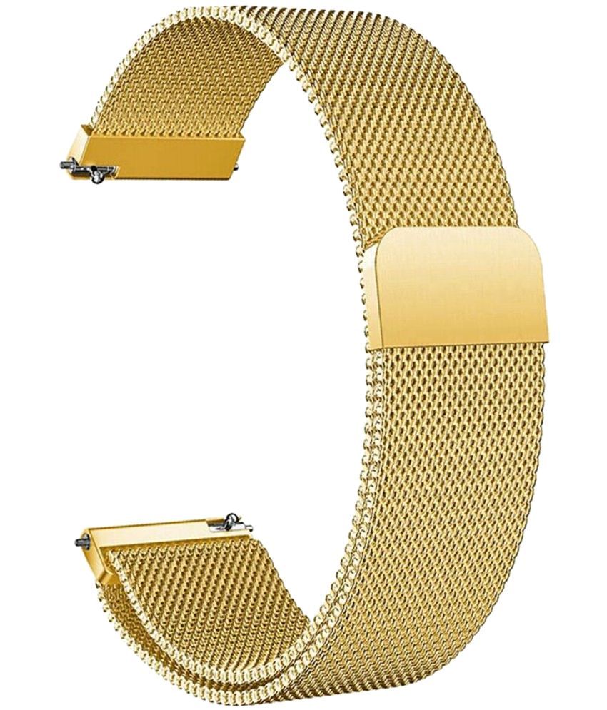     			ACM Watch Strap Magnetic 22mm compatible with Punnkfunnk Evo Vista Smartwatch Luxury Metal Chain Band Champagne Gold