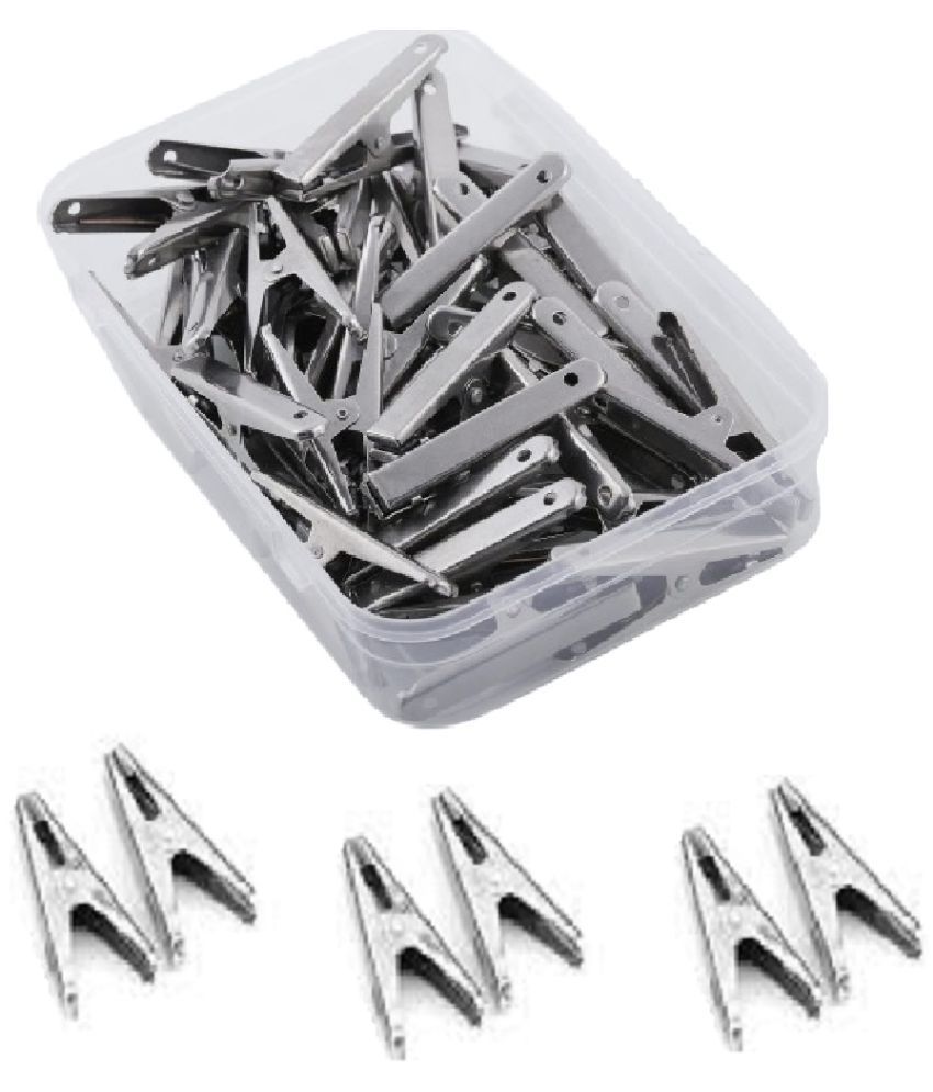     			ASG HOME - Stainless steel 36 Pieces Cloth Clips With Storage Box | Clips For Drying Clothes Stainless Steel Cloth Clips | Cloth Pegs | Rod Cloth Clips