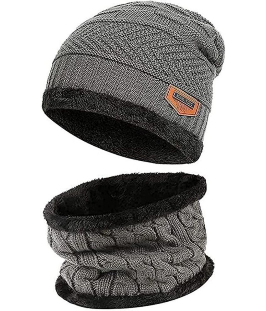     			Rozti Pack of 1 Woollen Men's Cap ( Grey )