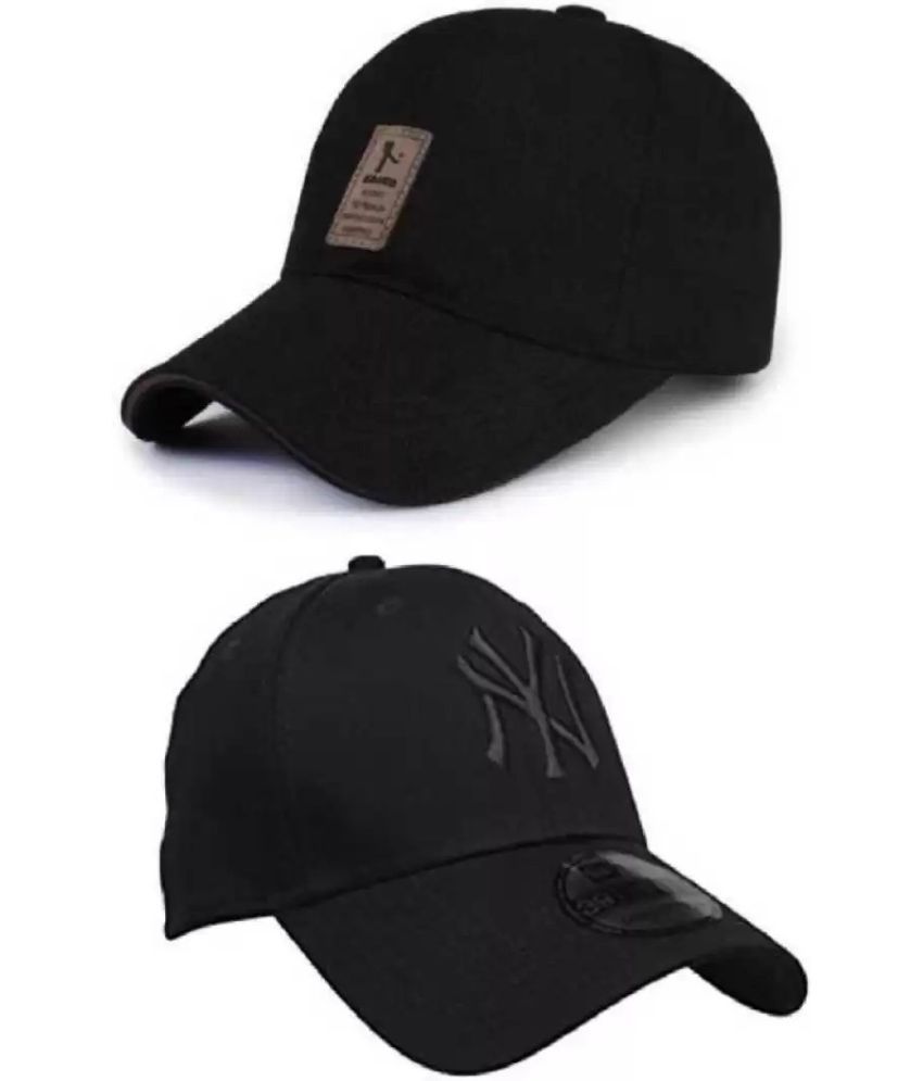     			Rozti Pack of 2 Cotton Men's Cap ( Black )