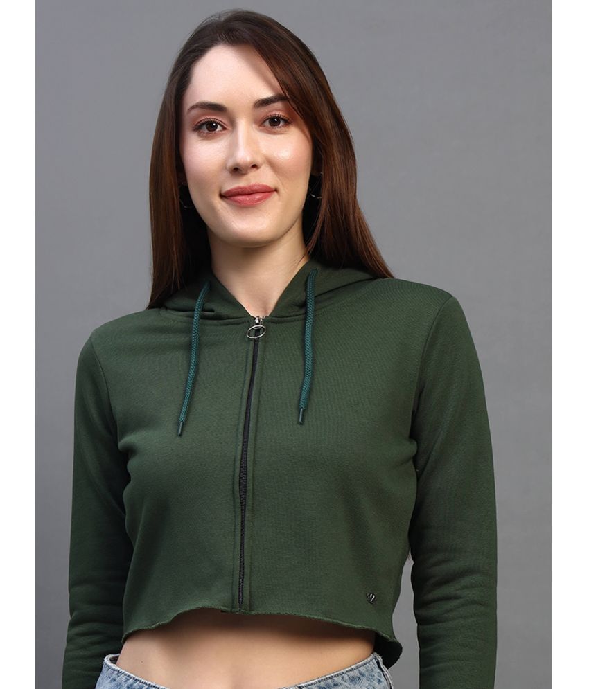     			BELLAFINO Fleece Women's Hooded Sweatshirt ( Olive )