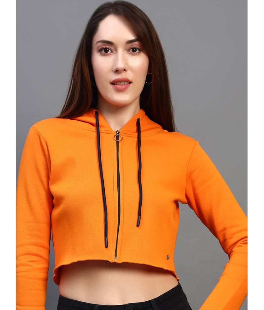     			BELLAFINO Fleece Women's Hooded Sweatshirt ( Orange )