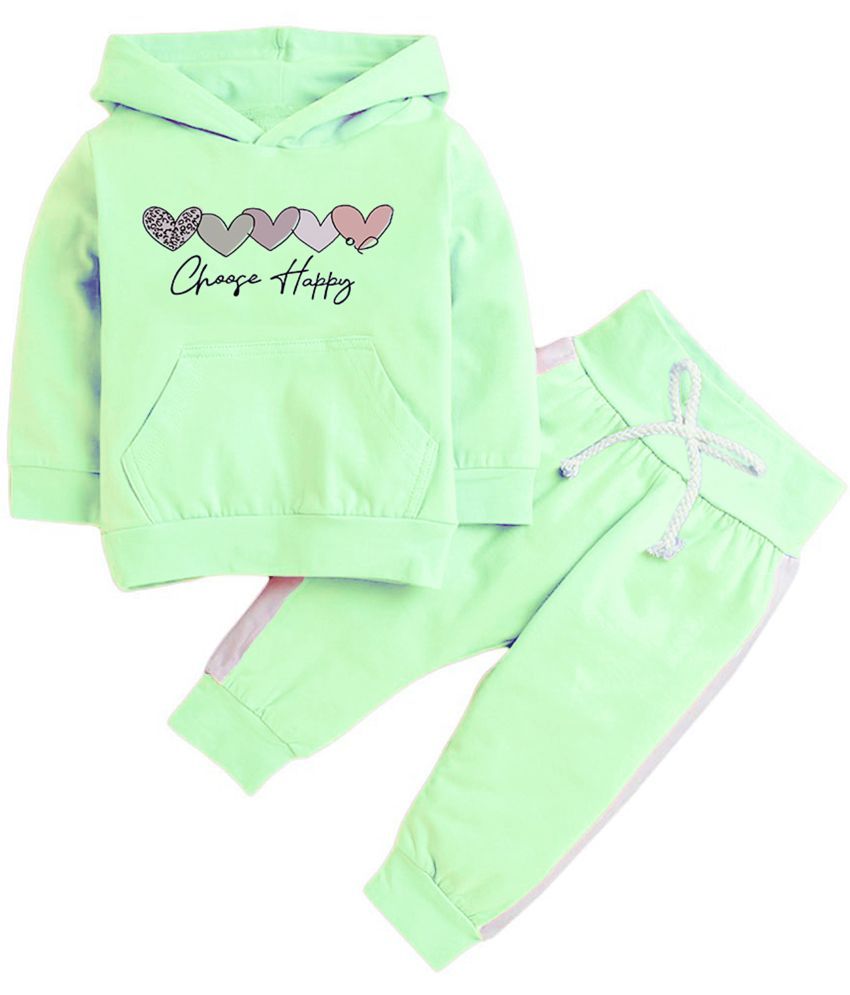     			PORPY Pack of 1 Girls Cotton Blend T-shirt & Pants ( Light Green )