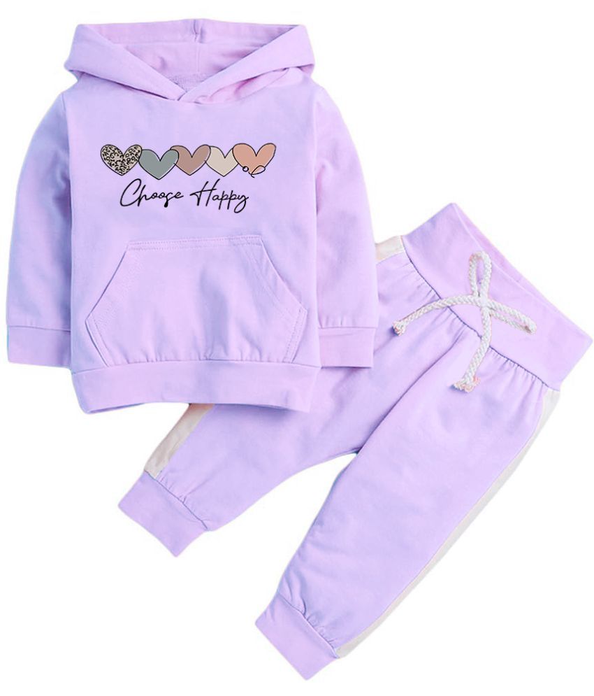     			PORPY Pack of 1 Girls Cotton Blend T-shirt & Pants ( Lavender )