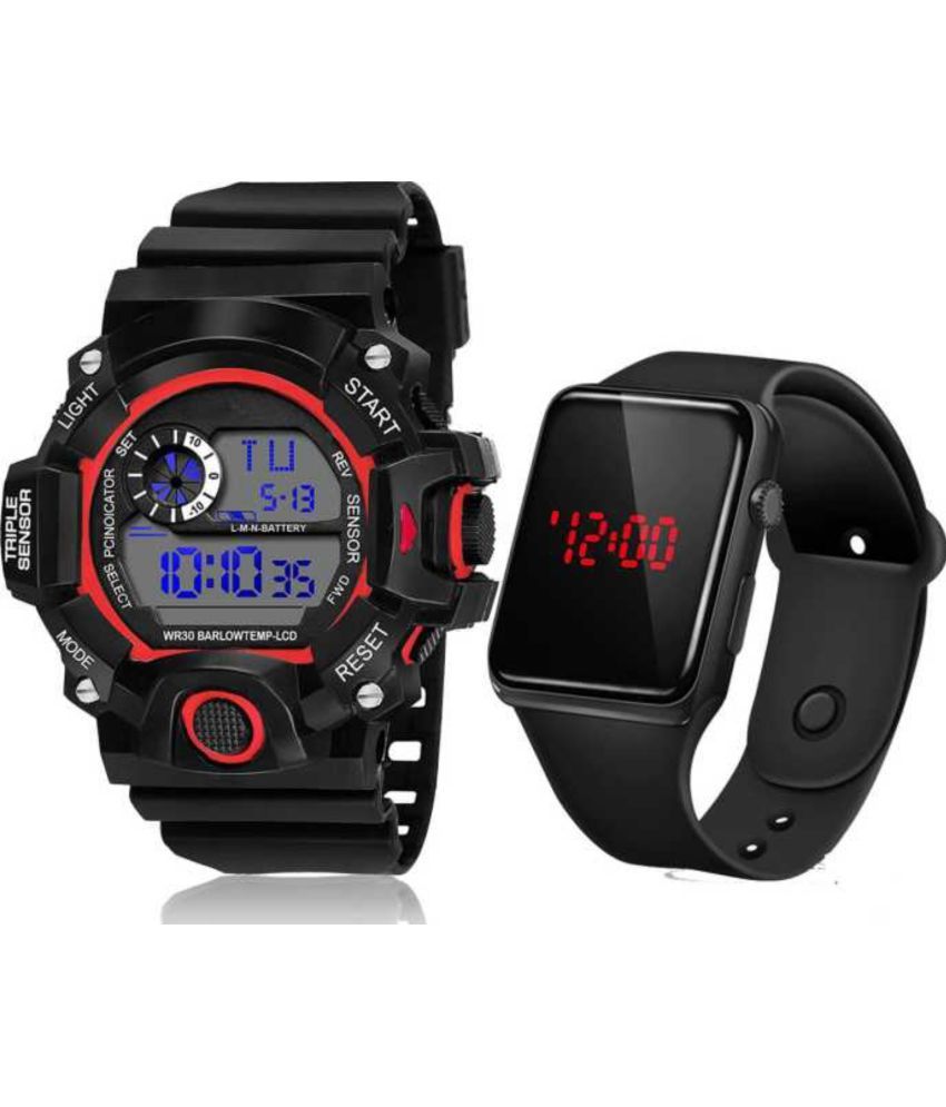     			Rozti Black Silicon Digital Men's Watch