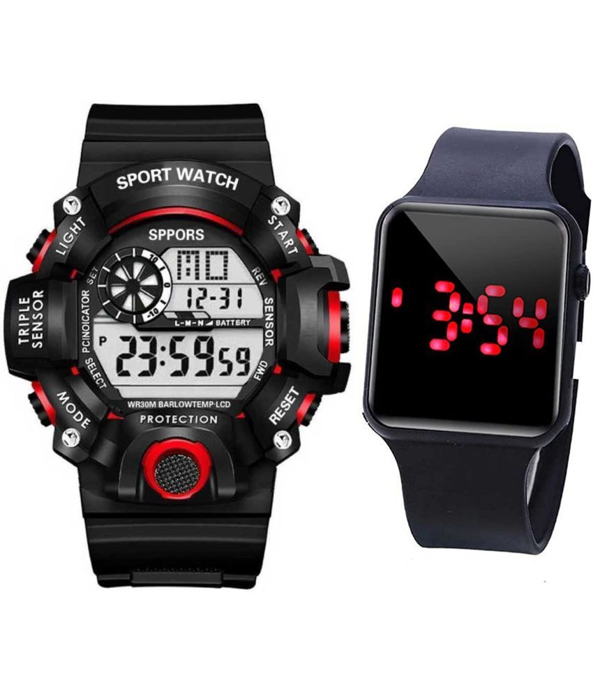     			Rozti Red Silicon Digital Men's Watch