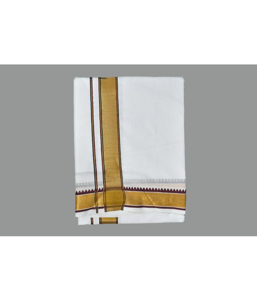     			Shyam Handloom Cotton Men's Dhoti White ( Pack of 1 )