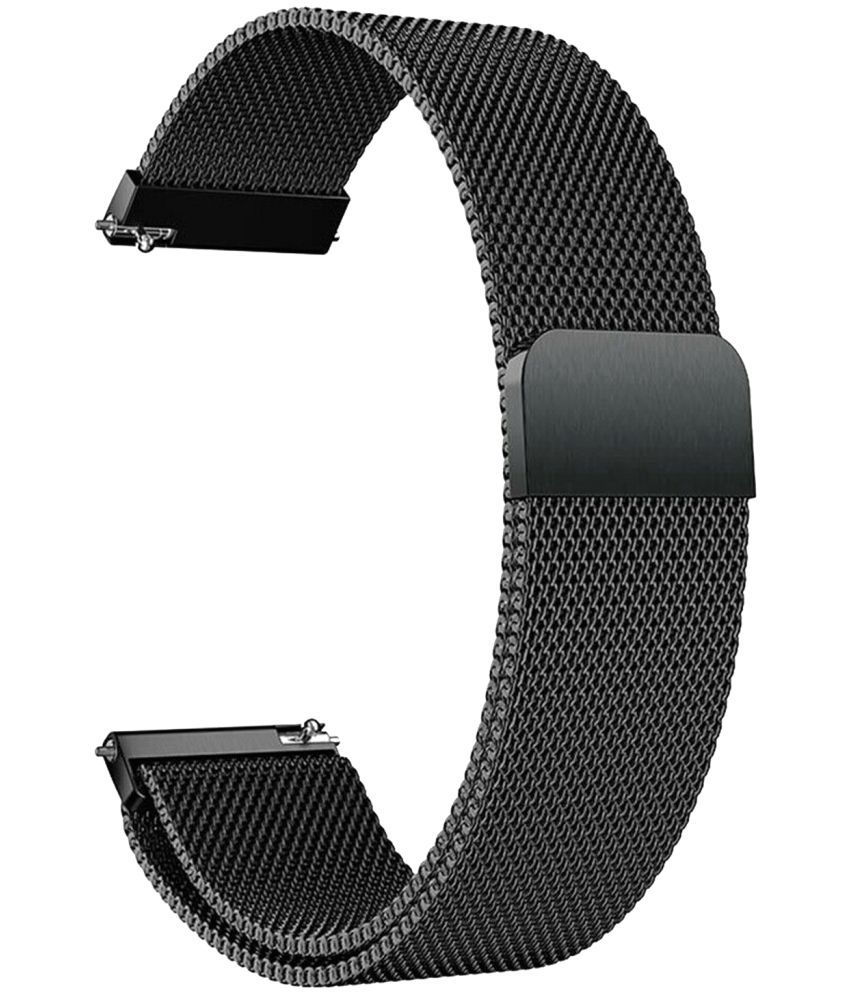     			ACM Watch Strap Magnetic 22mm compatible with Zebronics Unbeatable 2 Zeb Fit5 Smartwatch Luxury Metal Chain Band Black