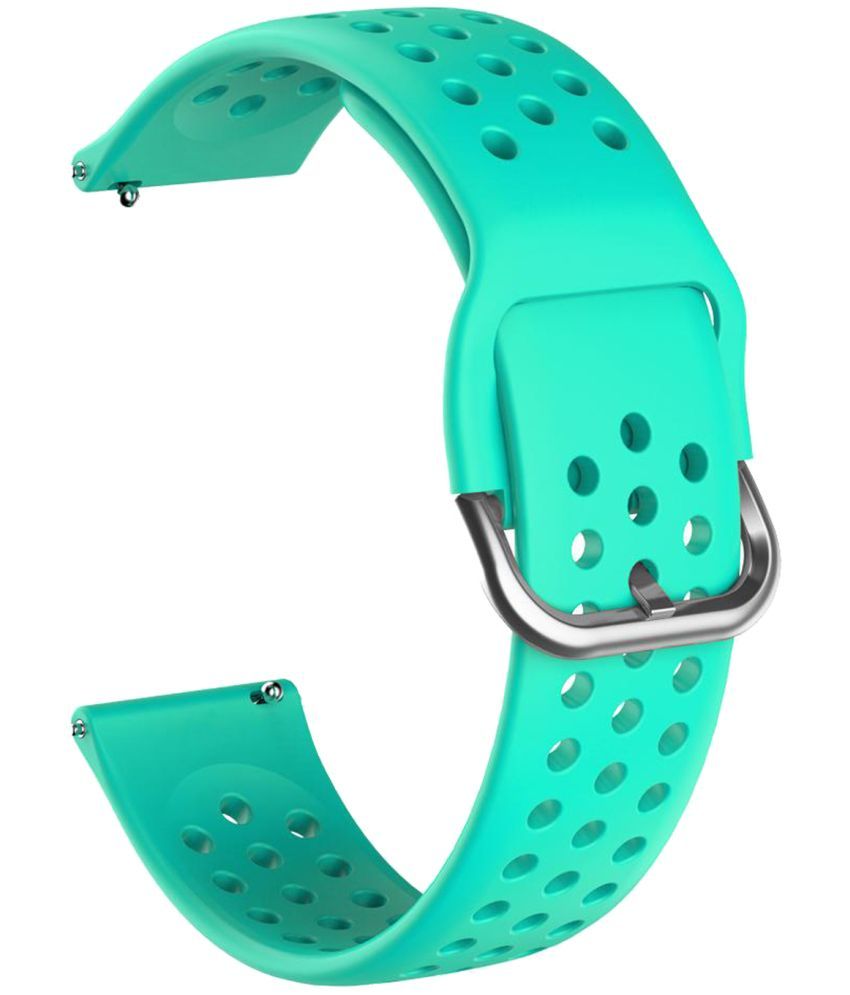     			ACM Watch Strap Silicone Belt 20mm compatible with Fastrack Smart Vivid Pro Smartwatch Breatheable Dot Band Turquoise