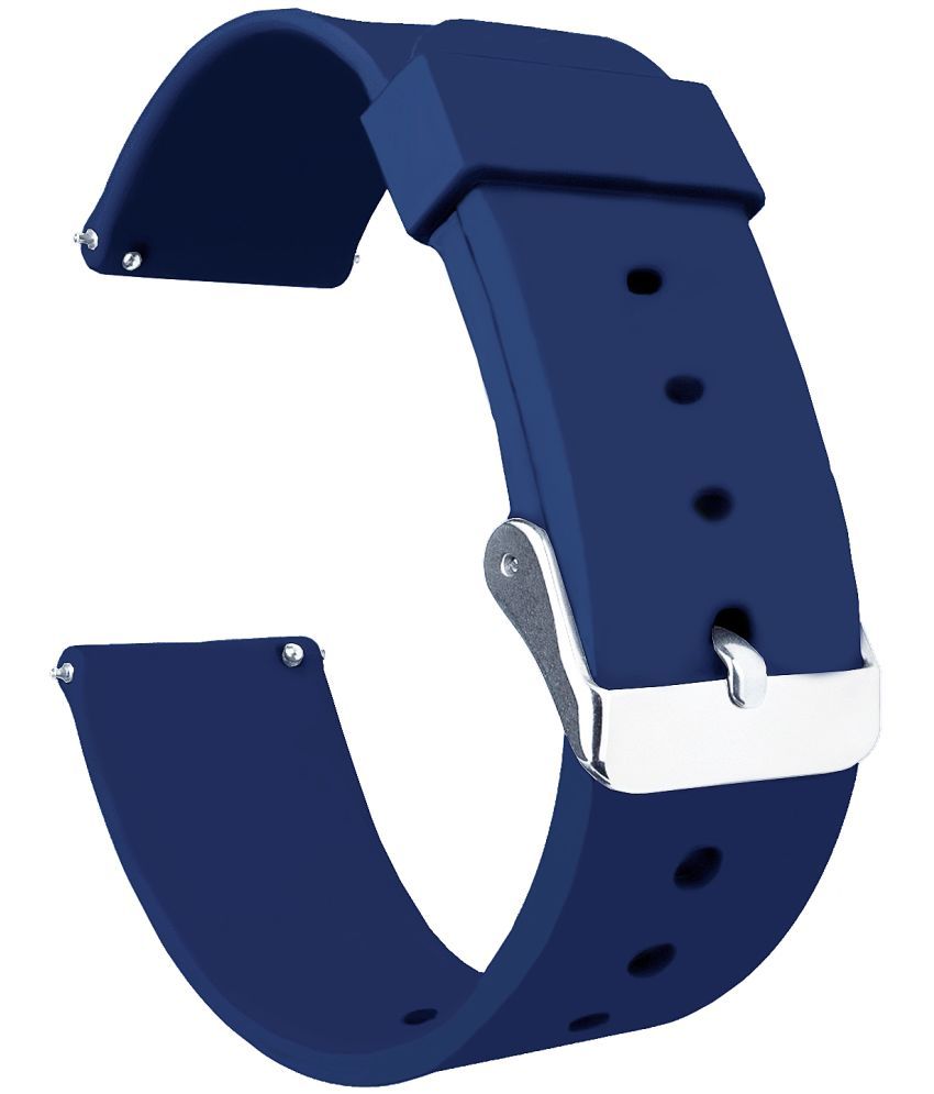     			ACM Watch Strap Silicone Belt 22mm compatible with Pebble Vast Smartwatch Casual Classic Band Blue