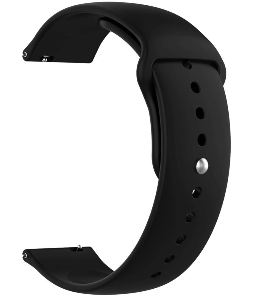     			ACM Watch Strap Silicone Belt 22mm compatible with Pebble Urbane Smartwatch Sports Band Black