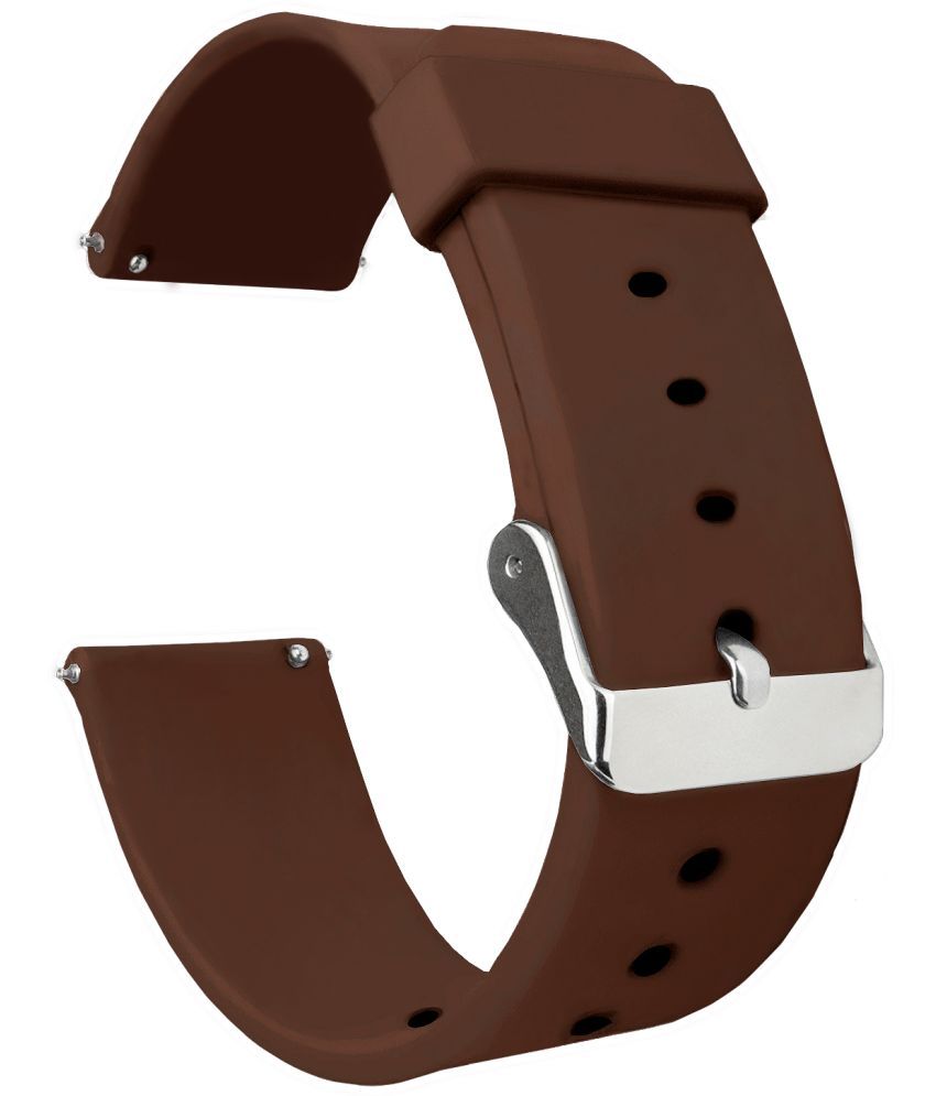     			ACM Watch Strap Silicone Belt 22mm compatible with Pebble Blaze Smartwatch Casual Classic Band Brown