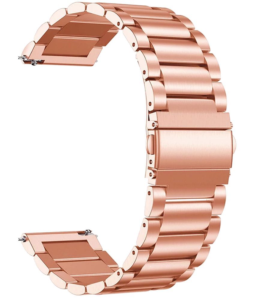     			ACM Watch Strap Stainless Steel Metal 20mm compatible with Pebble Diva Smartwatch Belt Luxury Band Rose Gold