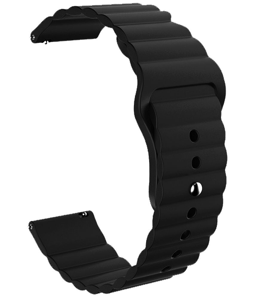     			ACM Watch Strap Wave Design Silicone Belt 22mm compatible with Hammer Arctic Smartwatch Sports Band Black