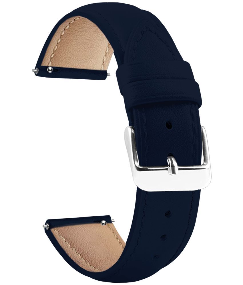     			ACM Watch Strap Leather Belt 22mm compatible with Pebble Magnum Smartwatch Casual Classic Band Blue