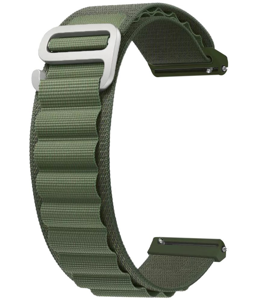     			ACM Watch Strap Nylon 22mm compatible with Titan Zeal Smartwatch Sports Hook Band Green