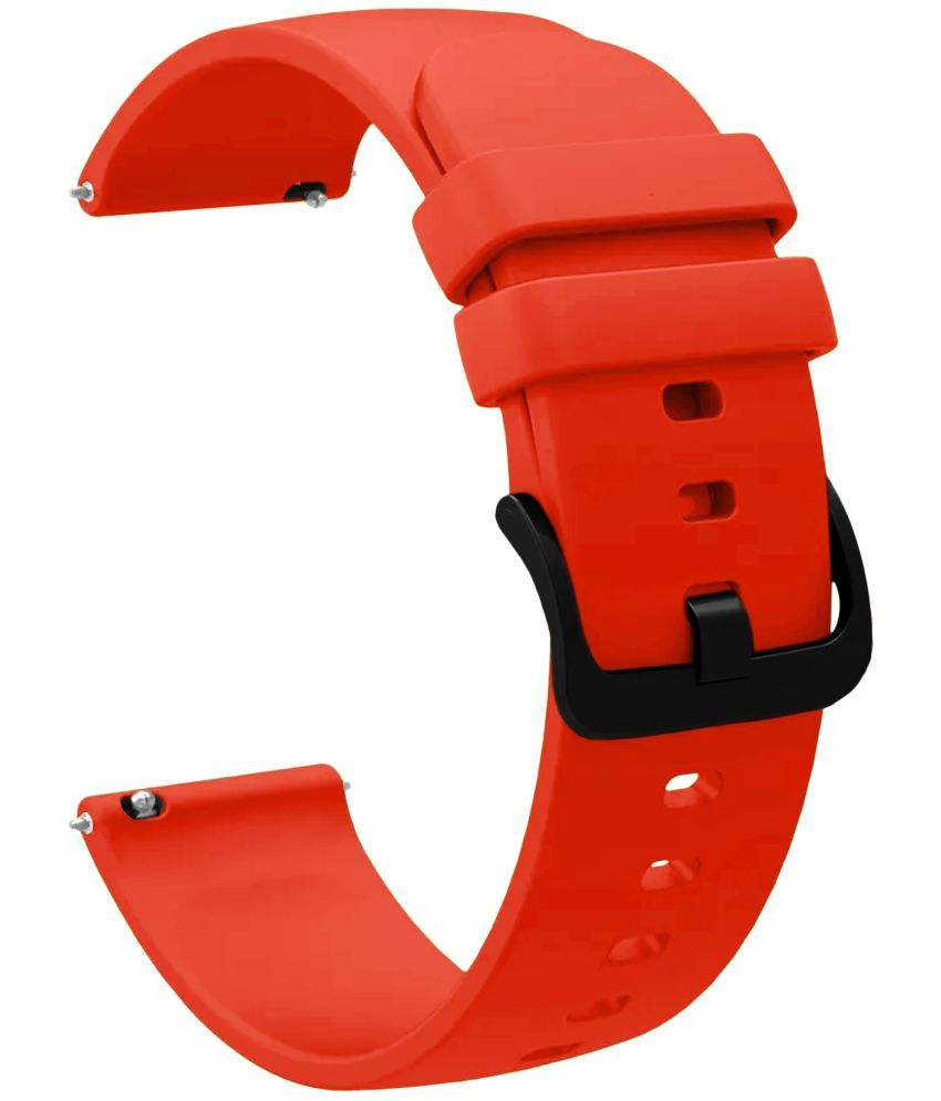     			ACM Watch Strap Silicone Belt 22mm compatible with Maxima Max Pro Spark Smartwatch Hook Band Red