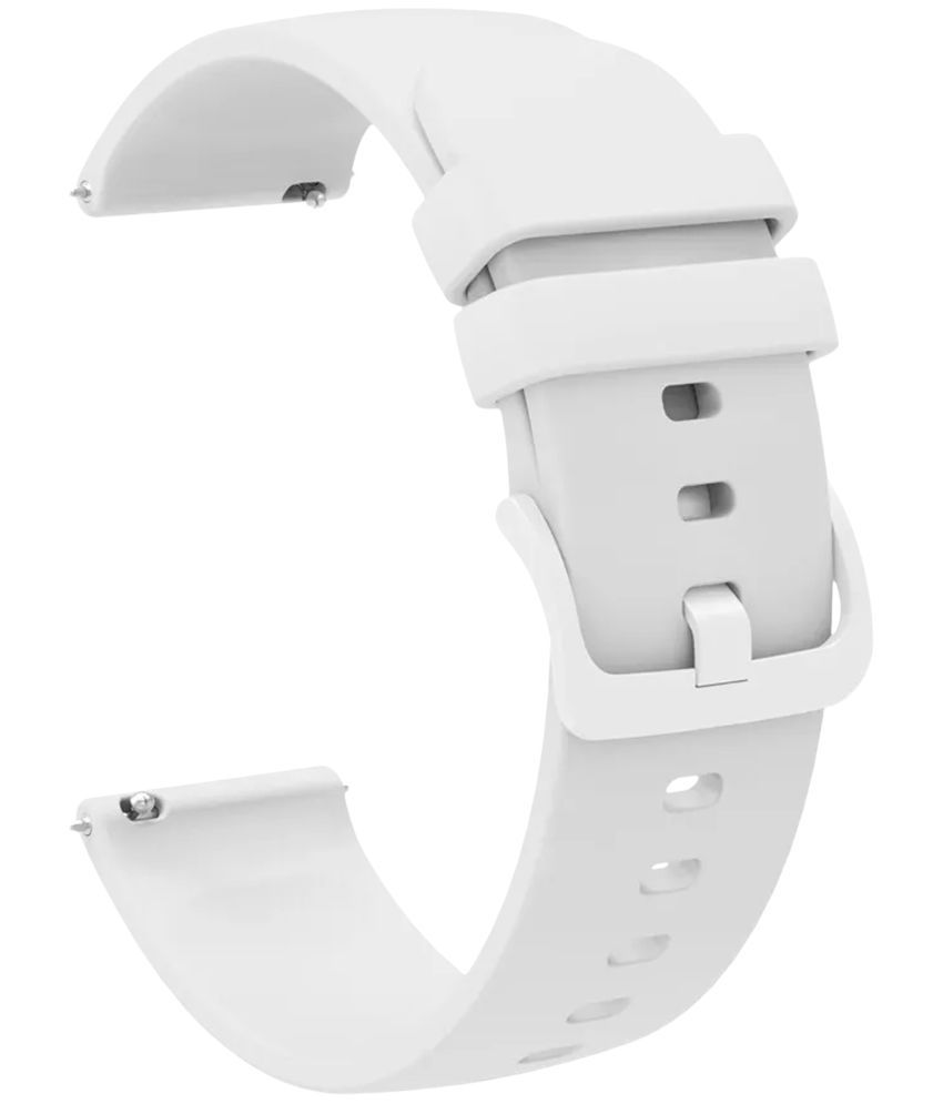     			ACM Watch Strap Silicone Belt 22mm compatible with Pebble Wave Smartwatch Color Hook Band White