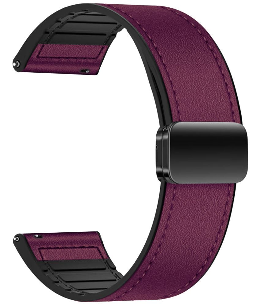     			ACM Watch Strap Leather Magnetic Silicone 22mm compatible with Play Playfit Dial 4s Smartwatch Belt Luxury Band Purple