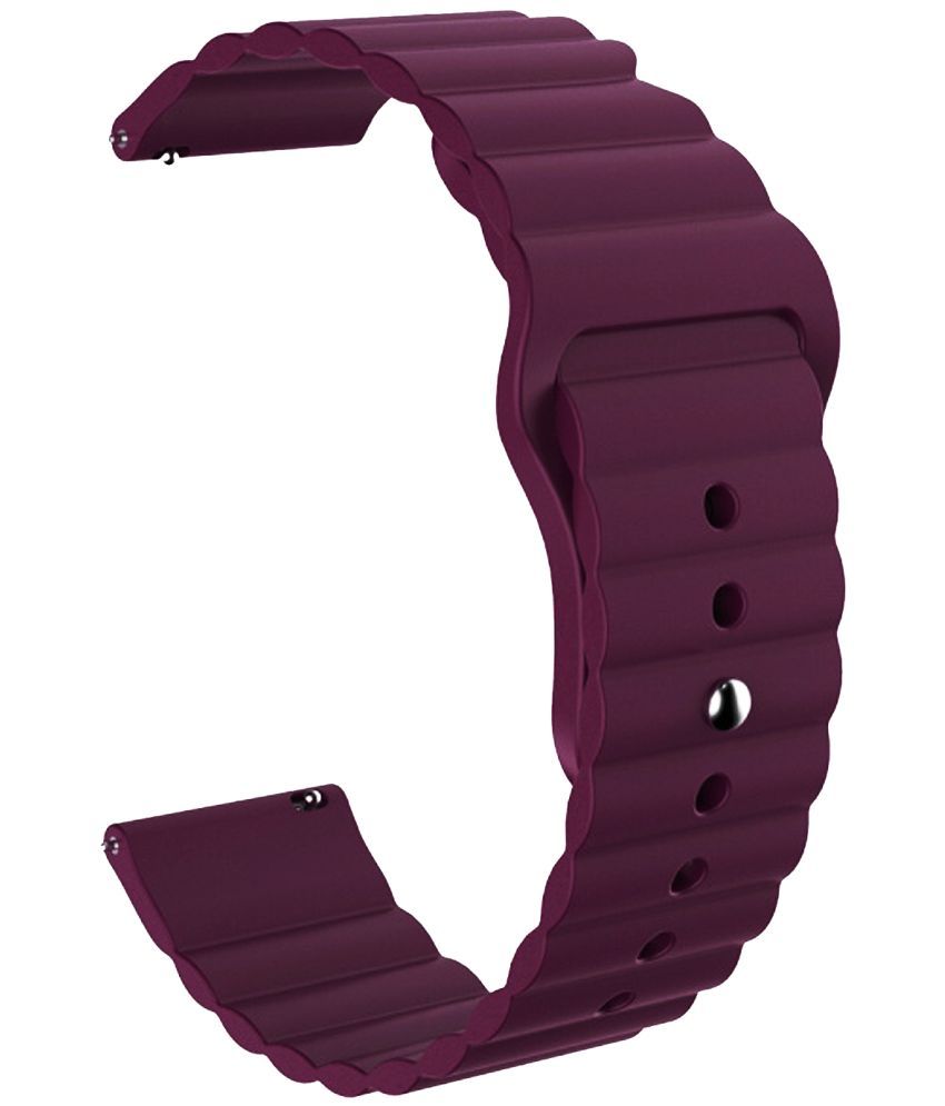     			ACM Watch Strap Wave Design Silicone Belt 22mm compatible with Fire-Boltt Avalanche Bsw152 Smartwatch Sports Band Purple