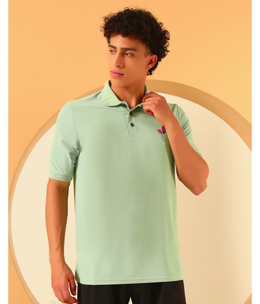     			Glito Polyester Slim Fit Solid Half Sleeves Men's Mandarin Collar T-Shirt - Green ( Pack of 1 )