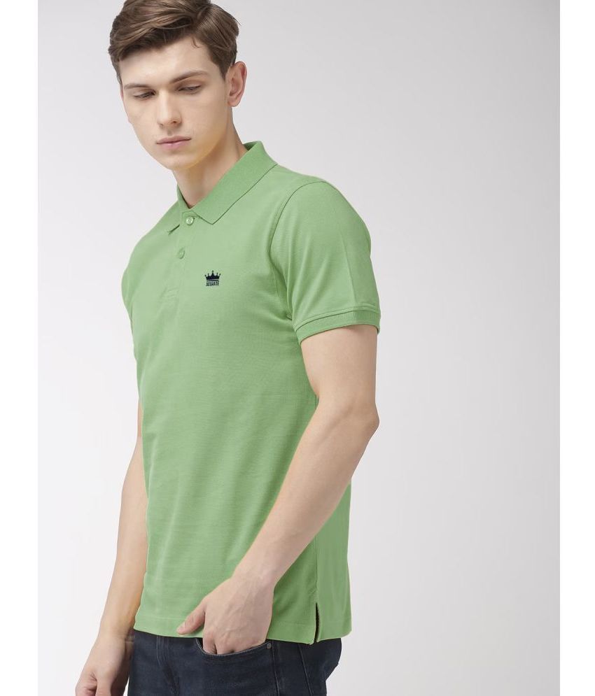     			ADORATE Pack of 1 Cotton Blend Regular Fit Solid Half Sleeves Men's Polo T Shirt ( GREEN )