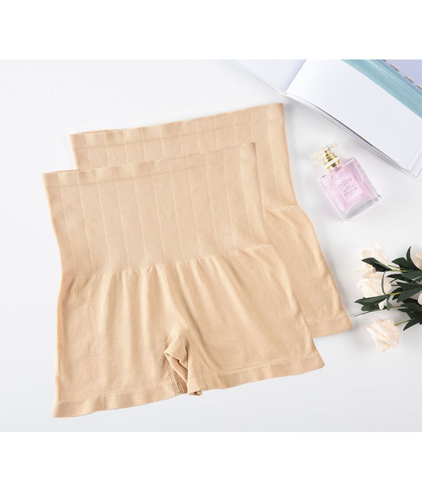     			Flenzy Pack of 2 Cotton Boy Shorts For Women ( Beige )