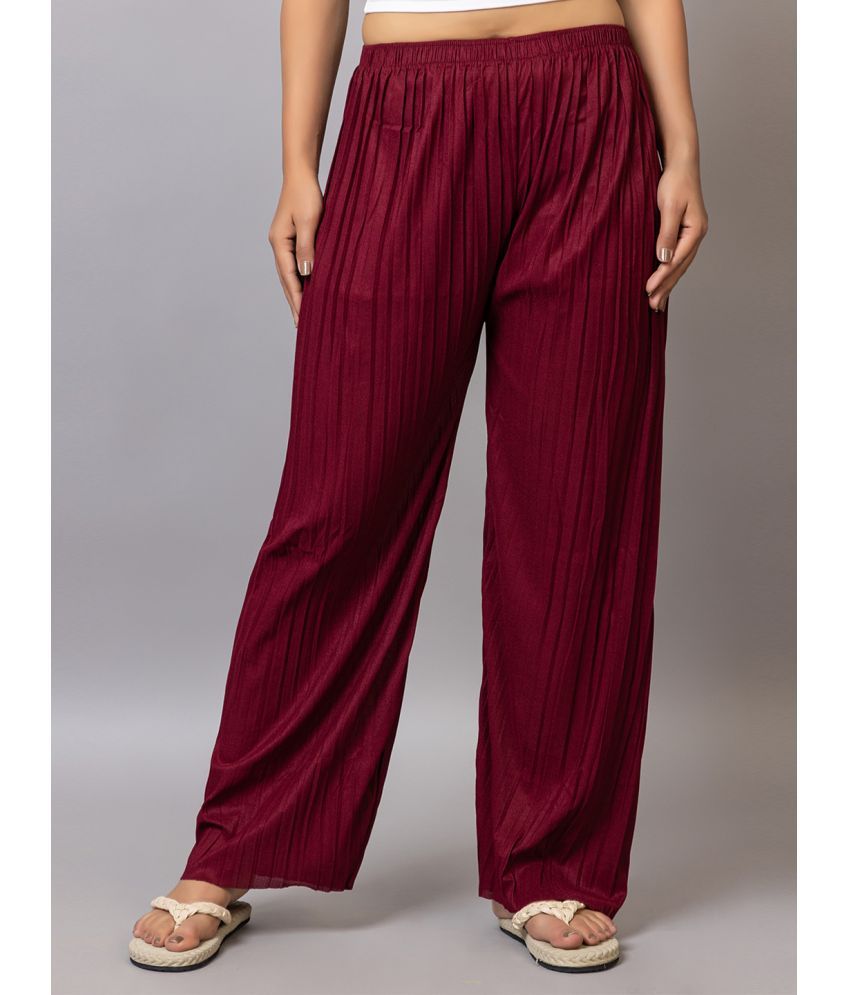     			PROBASIC Pack of 1 Cotton Blend Flared Women's Palazzos ( Maroon )