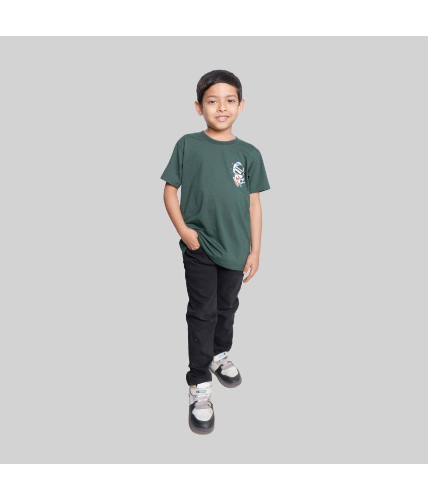     			Kidzee Kingdom Pack of 1 Boys Cotton T-Shirt ( Dark Green )