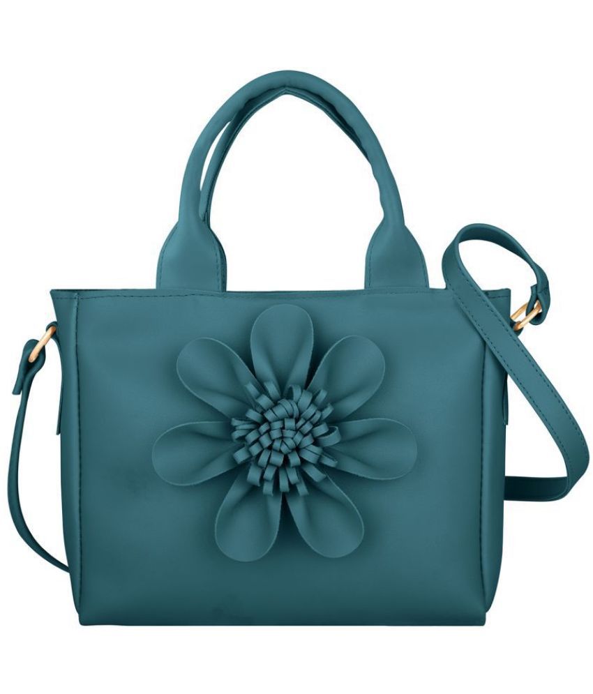     			TAP FASHION - Blue PU Sling Bag (With Complimentary Pendant Set)