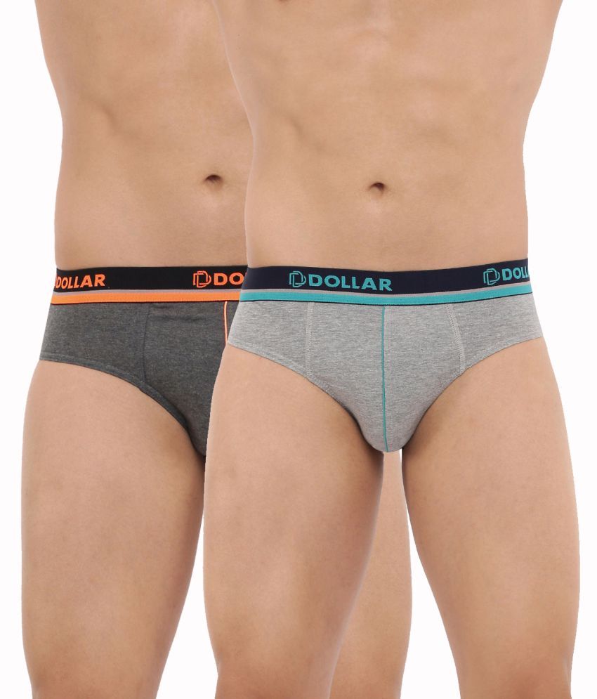     			Pack of 2 Dollar Bigboss Assorted Solid Cotton Blend Men Brief